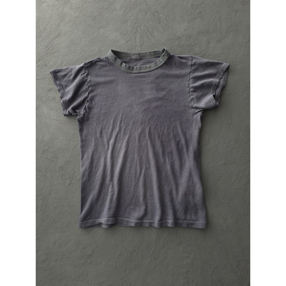 Vintage 1960s Penman's Grey Single Stitch Baby T-shirt Cotton Women's Small Dyed
